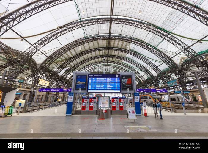 Dresden main railway station Hauptbahnhof Hbf in Germany Deutsche Bahn ... Dresden main railway station Hauptbahnhof Hbf in Germany Deutsche Bahn ...